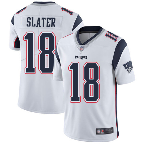 New England Patriots Football #18 Vapor Limited White Men Matthew Slater Road NFL Jersey